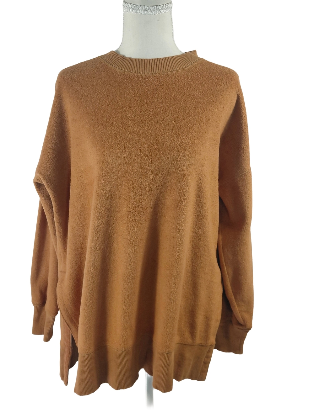 aerie Oversized Crewneck Sweater in Camel Sz Xs